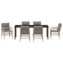 Have Spisebordssæt med pude 7 pcs Beige polyrattan