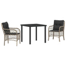 Have Spisebordssæt med pude 3 pcs Lysegrå polyrattan