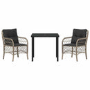 Have Spisebordssæt med pude 3 pcs Lysegrå polyrattan