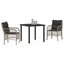 Have Spisebordssæt med pude 3 pcs Lysegrå polyrattan
