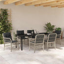 Have Spisebordssæt med pude 7 pcs Lysegrå polyrattan