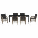 Have Spisebordssæt med pude 7 pcs Lysegrå polyrattan