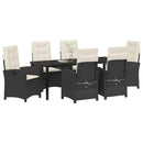 Have Spisebordssæt med pude 7 pcs Sort polyrattan
