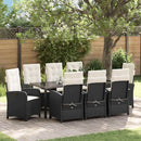 Have Spisebordssæt med pude 9 pcs Sort polyrattan