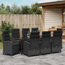 Have Spisebordssæt 9 stk. Sort polyrattan