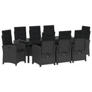 Have Spisebordssæt 9 stk. Sort polyrattan