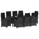 Have Spisebordssæt 9 stk. Sort polyrattan