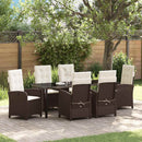 Have Spisebordssæt med pude 7 pcs Brun polyrattan