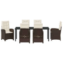 Have Spisebordssæt med pude 7 pcs Brun polyrattan