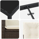 Have Spisebordssæt med pude 9 pcs Brun polyrattan