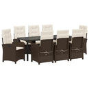 Have Spisebordssæt med pude 9 pcs Brun polyrattan