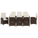 Have Spisebordssæt med pude 9 pcs Brun polyrattan