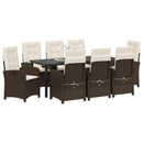 Have Spisebordssæt med pude 9 pcs Brun polyrattan