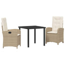 Have Spisebordssæt med pude 3 pcs Beige polyrattan