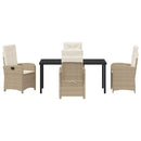 Have Spisebordssæt med pude 5 pcs Beige polyrattan