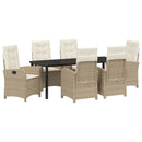 Have Spisebordssæt med pude 7 pcs Beige polyrattan