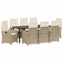 Have Spisebordssæt med pude 9 pcs Beige polyrattan