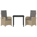 Have Spisebordssæt med pude 3 pcs Beige polyrattan