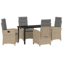 Have Spisebordssæt med pude 5 pcs Beige polyrattan