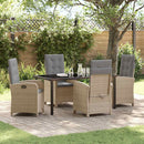 Have Spisebordssæt med pude 5 pcs Beige polyrattan