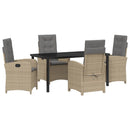 Have Spisebordssæt med pude 5 pcs Beige polyrattan
