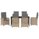 Have Spisebordssæt med pude 7 pcs Beige polyrattan