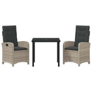 Have Spisebordssæt med pude 3 pcs Lysegrå polyrattan