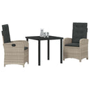 Have Spisebordssæt med pude 3 pcs Lysegrå polyrattan
