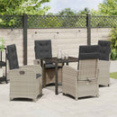 Have Spisebordssæt med pude 5 pcs Lysegrå polyrattan