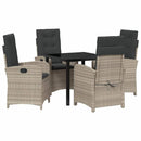 Have Spisebordssæt med pude 5 pcs Lysegrå polyrattan