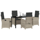 Have Spisebordssæt med pude 5 pcs Lysegrå polyrattan