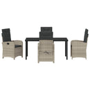 Have Spisebordssæt med pude 5 pcs Lysegrå polyrattan