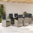 Have Spisebordssæt med pude 7 pcs Lysegrå polyrattan