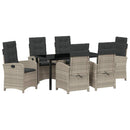 Have Spisebordssæt med pude 7 pcs Lysegrå polyrattan
