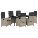 Have Spisebordssæt med pude 7 pcs Lysegrå polyrattan