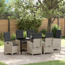 Have Spisebordssæt med pude 7 pcs Lysegrå polyrattan