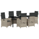 Have Spisebordssæt med pude 7 pcs Lysegrå polyrattan
