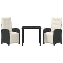 Have Spisebordssæt med pude 3 pcs Sort polyrattan