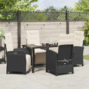 Have Spisebordssæt med pude 5 pcs Sort polyrattan