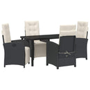 Have Spisebordssæt med pude 5 pcs Sort polyrattan
