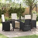 Have Spisebordssæt med pude 5 pcs Sort polyrattan