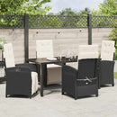 Have Spisebordssæt med pude 5 pcs Sort polyrattan