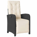 Have Spisebordssæt med pude 5 pcs Sort polyrattan