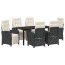 Have Spisebordssæt med pude 7 pcs Sort polyrattan