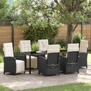Have Spisebordssæt med pude 7 pcs Sort polyrattan