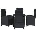 Have Spisebordssæt med pude 5 pcs Sort polyrattan