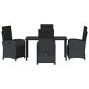 Have Spisebordssæt med pude 5 pcs Sort polyrattan