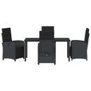 Have Spisebordssæt med pude 5 pcs Sort polyrattan