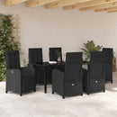 Have Spisebordssæt med pude 7 pcs Sort polyrattan