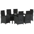Have Spisebordssæt med pude 7 pcs Sort polyrattan